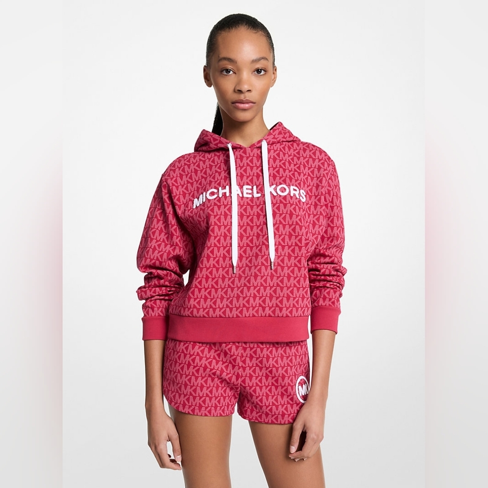 Michael Kors Signature Cropped Hoodie & Shorts